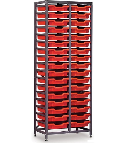 Gratnells 2 Column High 34 Tray Storage Rack