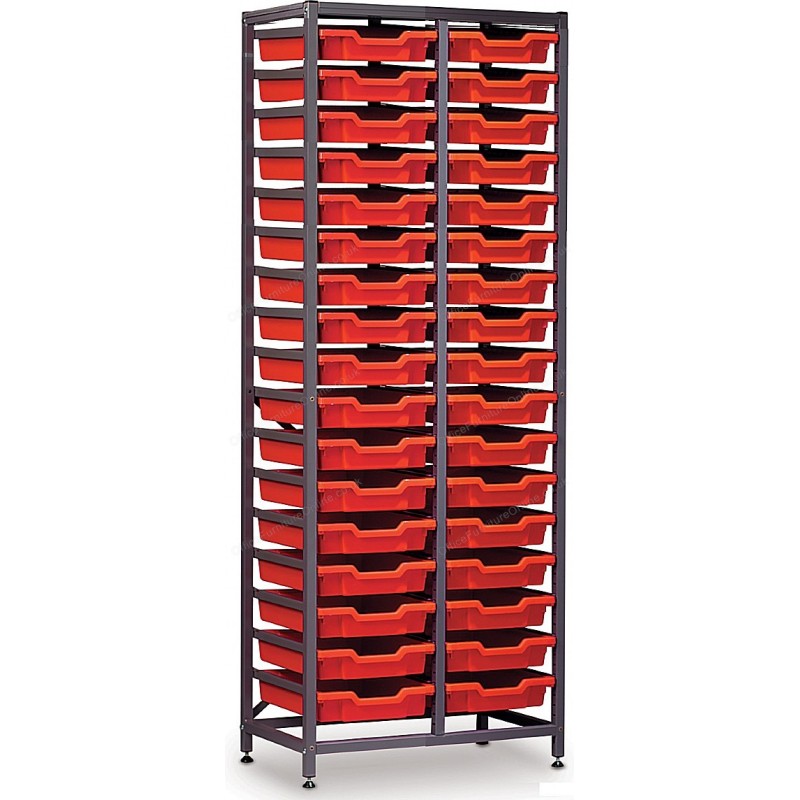 Gratnells 2 Column High 34 Tray Storage Rack