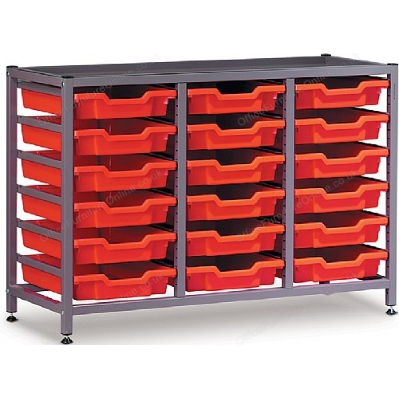 Gratnells 3 Column Low 18 Tray Storage Rack