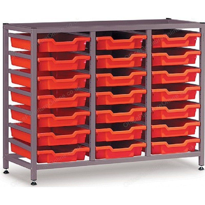 Gratnells 3 Column Low 21 Tray Storage Rack