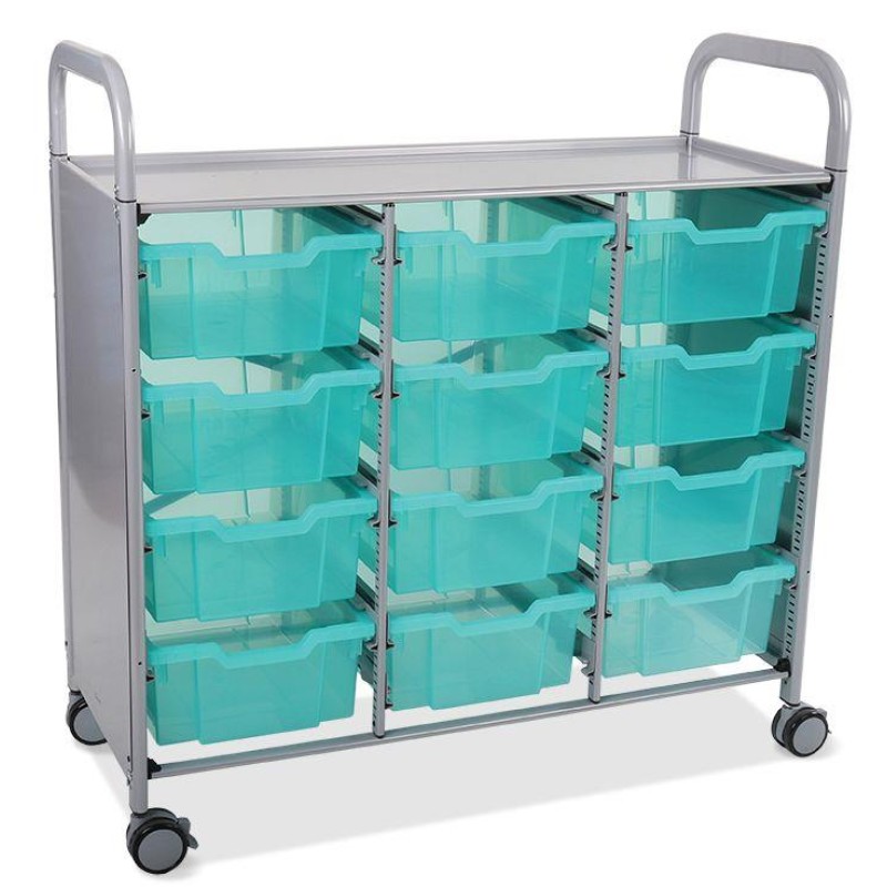 Callero Shield Antimicrobial Treble Trolley with Deep Trays