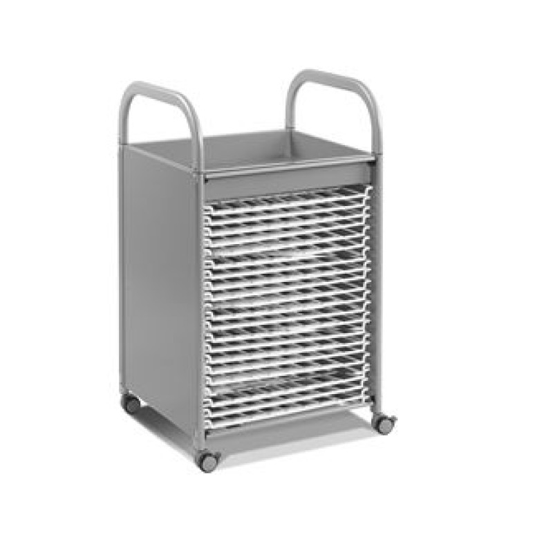 Gratnells Art Storage Trolley with trays and drying racks (cyan with racks)