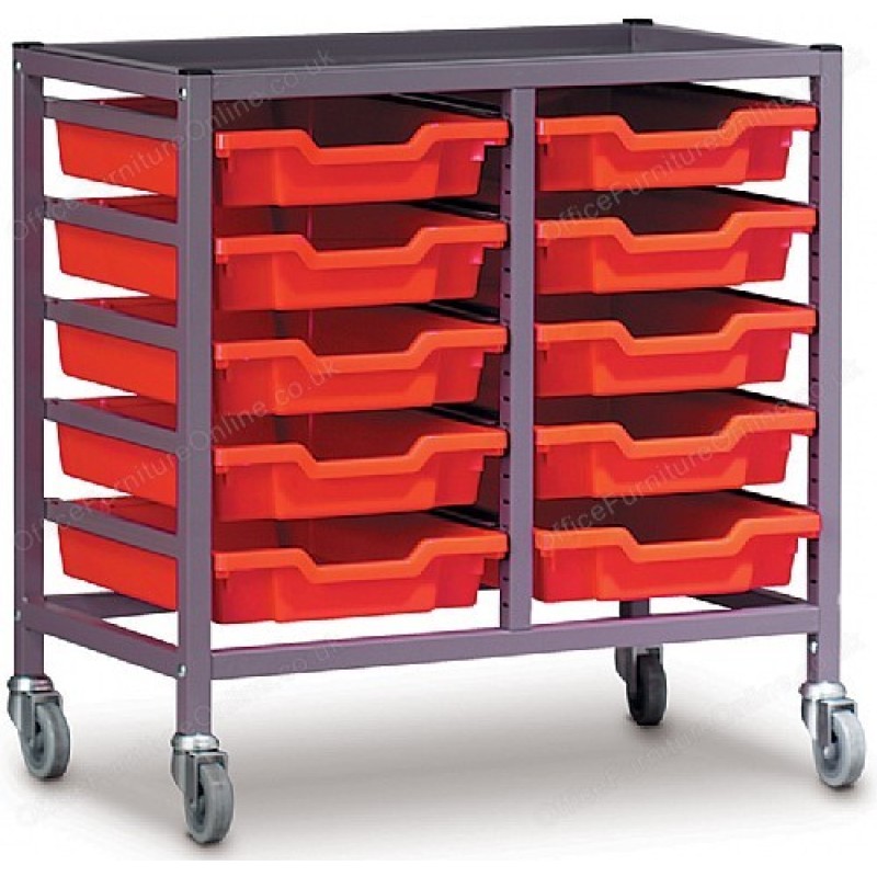 Gratnells Double Column 10 Tray Storage Trolley