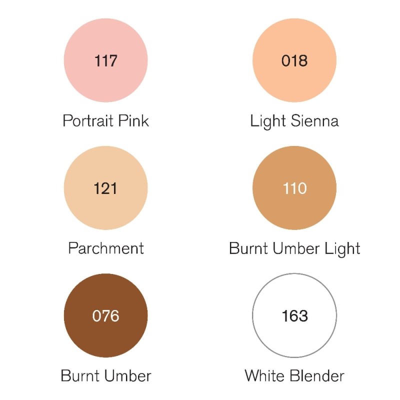 Winsor and Newton Pigment Marker Skin Tones set of 6