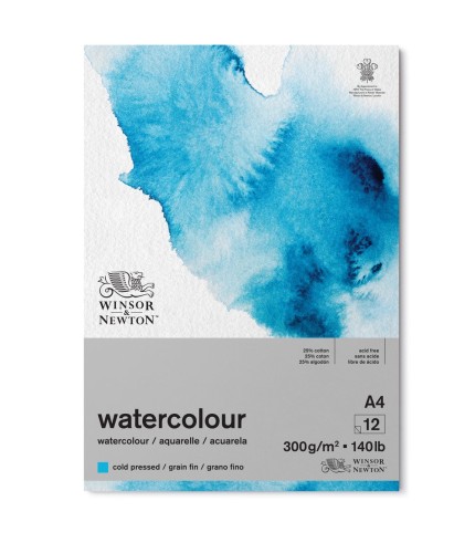Winsor and Newton 6667006 Classic A4 Cold Pressed Water Colour Paper Gummed Pad, White
